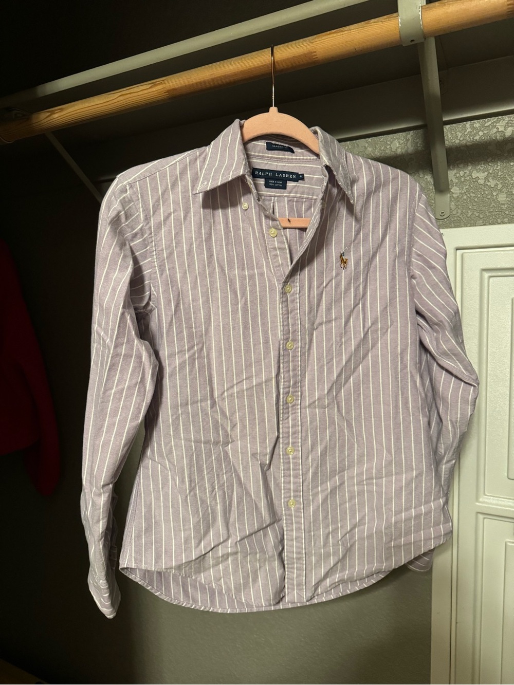 Ralph Lauren Women’s Striped Button-Down Shirt - Lavender/White